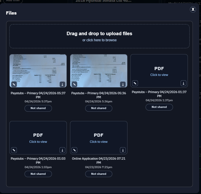 Drag & Drop Document Upload