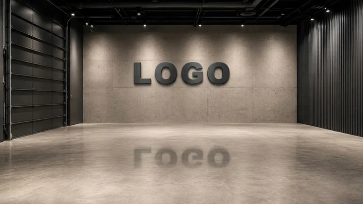 Industrial concrete showroom background option